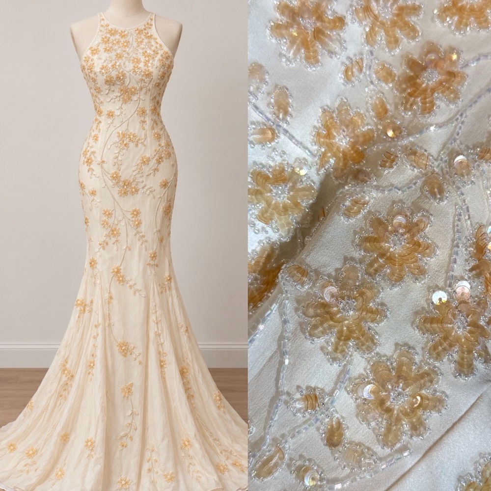 Vintage 100% Silk Beaded Dress Vintage Beaded Dress Vintage Wedding Dress Fairy